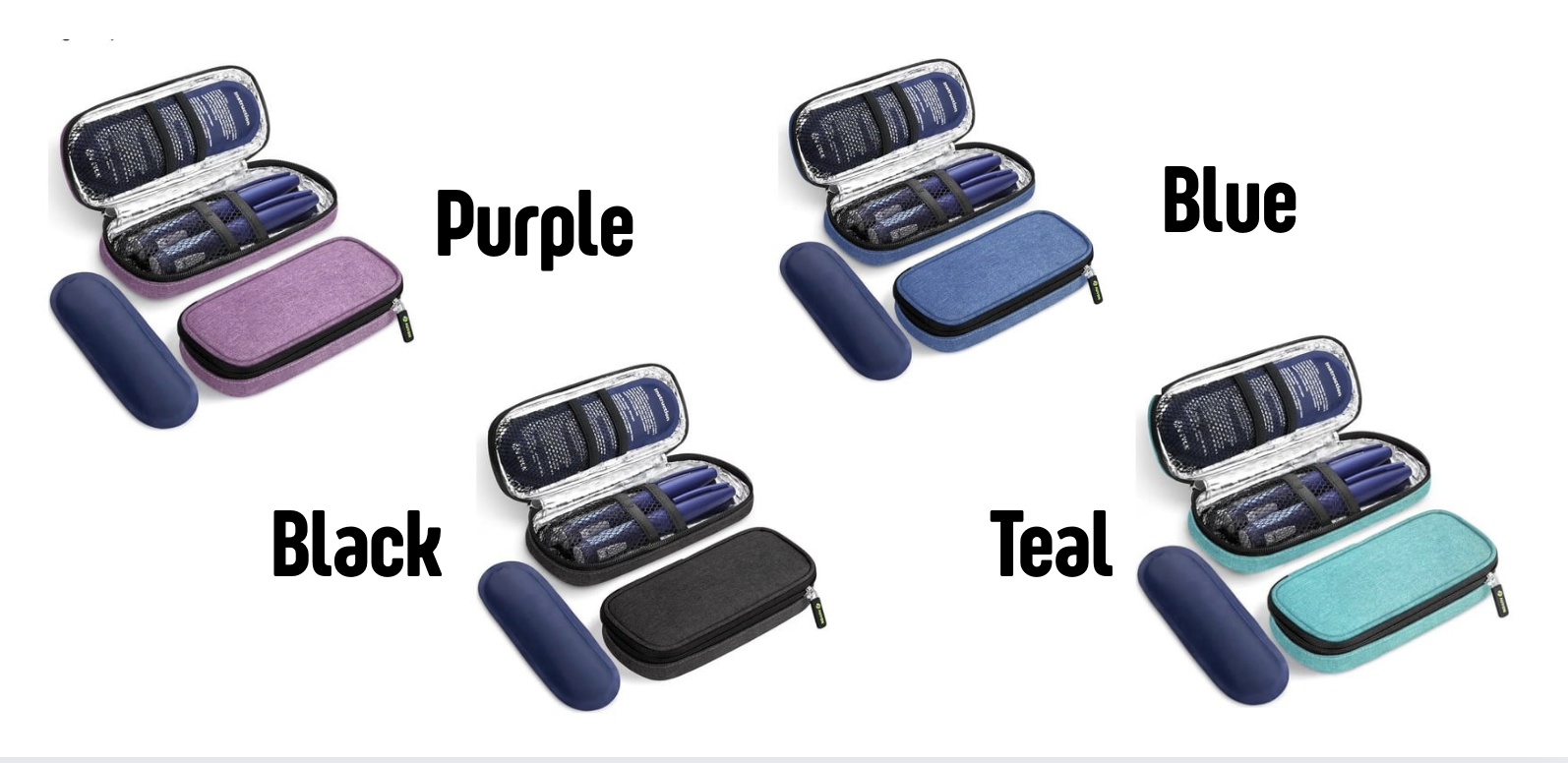 4 case colors: purple, blue, black, or teal